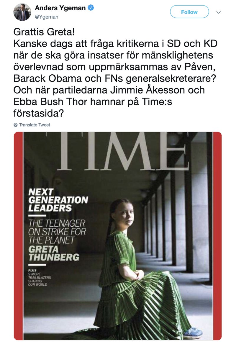 Anders Ygemans tweet. Anders Ygemans tweet.